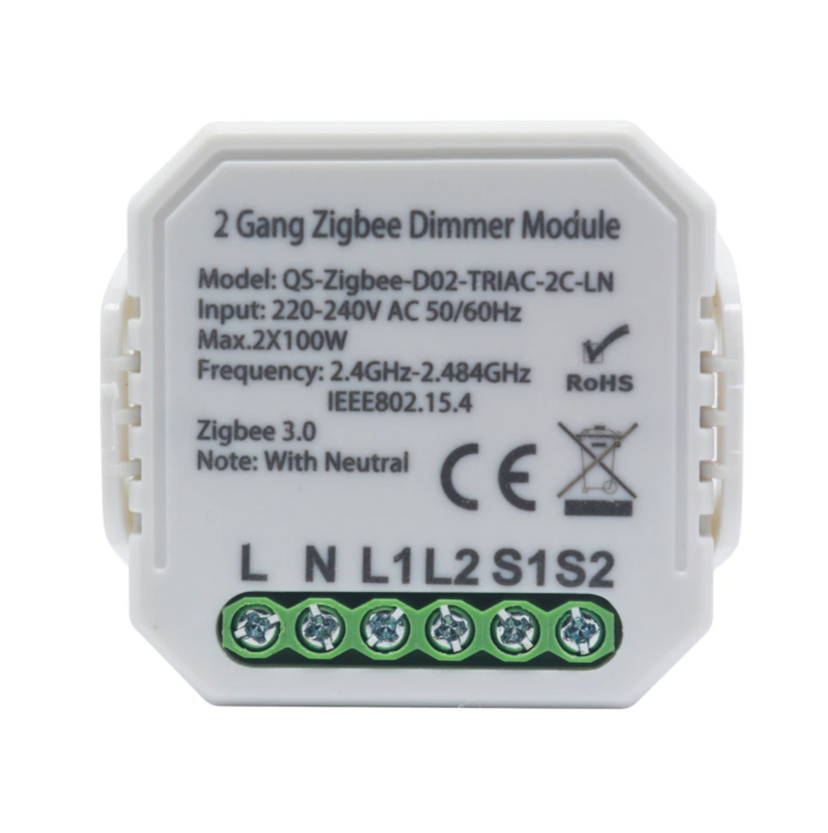 LifeSmart 2 Gang Zigbee Dimmer Module QS-Zigbee-D02
