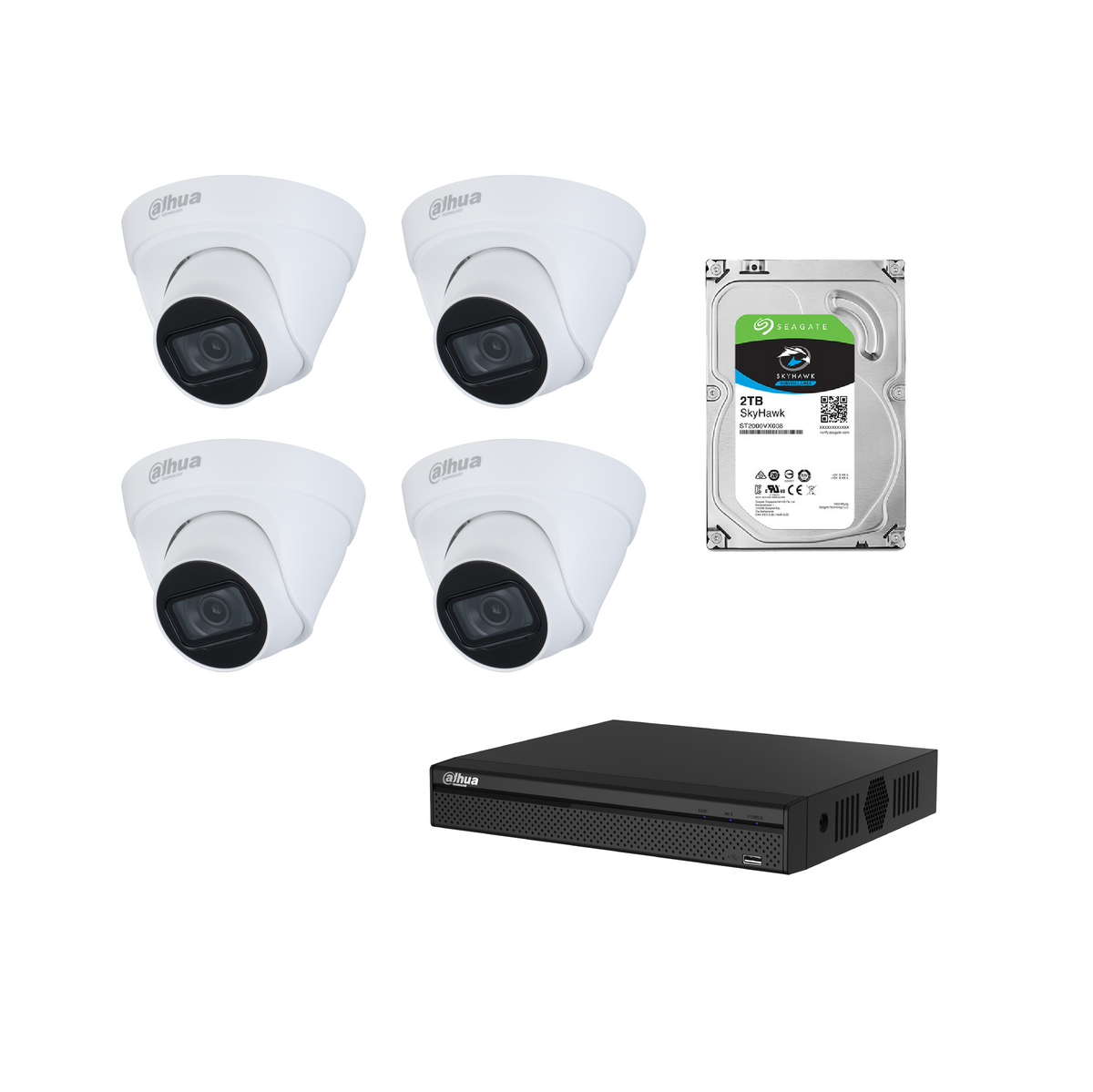 Dahua 4MP CCTV Kit: NVR 4104 HS *1 HDW 1431 T1 *4 Harddrive 2T *1