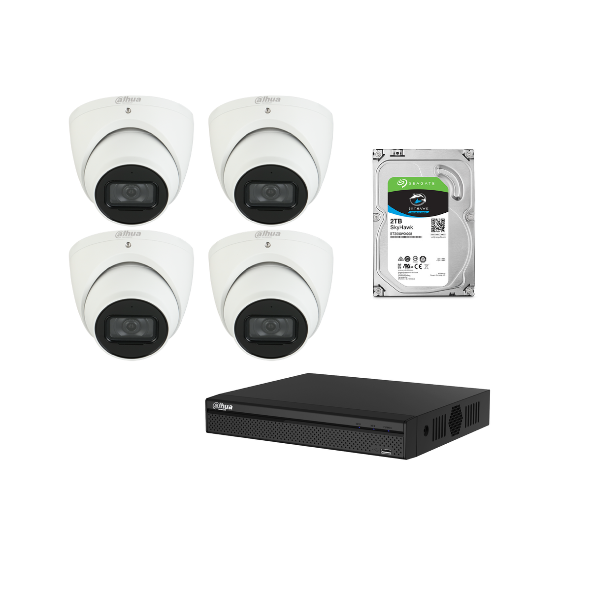 Dahua 6MP CCTV Kit: - 1 x NVR 4104 HS-P-4KS2/L- 4 x HDW 3641 TMP - 1 x 1TB HDD