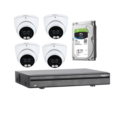 Dahua 2MP HDCVI CCTV Kit: - 1 x DH-XVR 5104 H-4KL-X - 4 x DH-HAC-HDW 1239 TP-A-LED - 1 x 1TB HDD